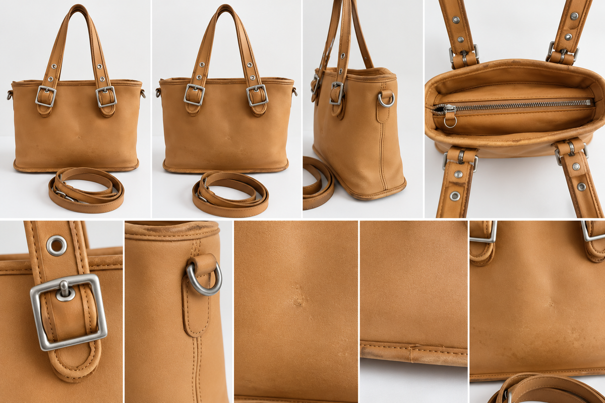 Vintage Coach Legacy 9063 Camel Leather Satchel Top Handle Bag